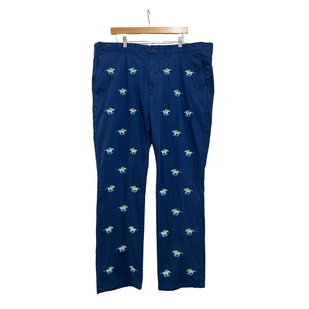 Castaway Nantucket Island Mens 42x34 Navy Blue Embroidered Horse Jockey Pants